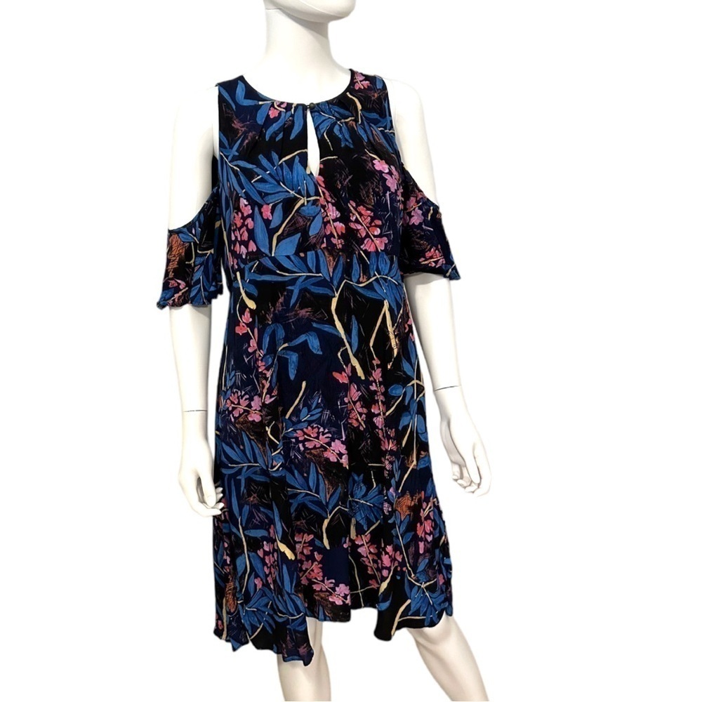 Maeve by Anthropologie Elia Floral Open Shoulder Dress Size 8